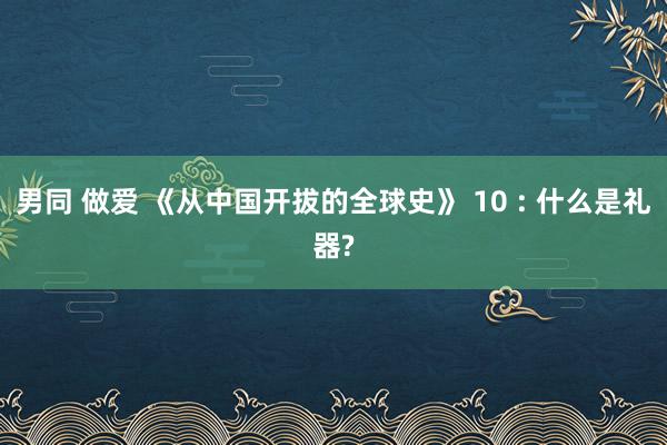 男同 做爱 《从中国开拔的全球史》 10 : 什么是礼器?